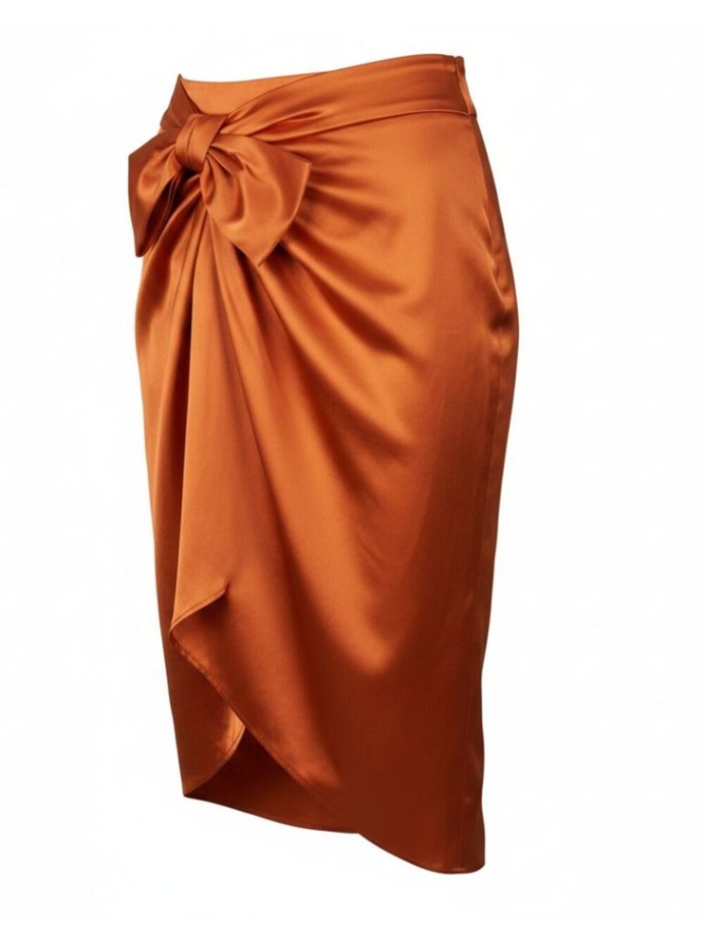 Cinq a Sept Emma Bow Silk Skirt Orange - Size 4